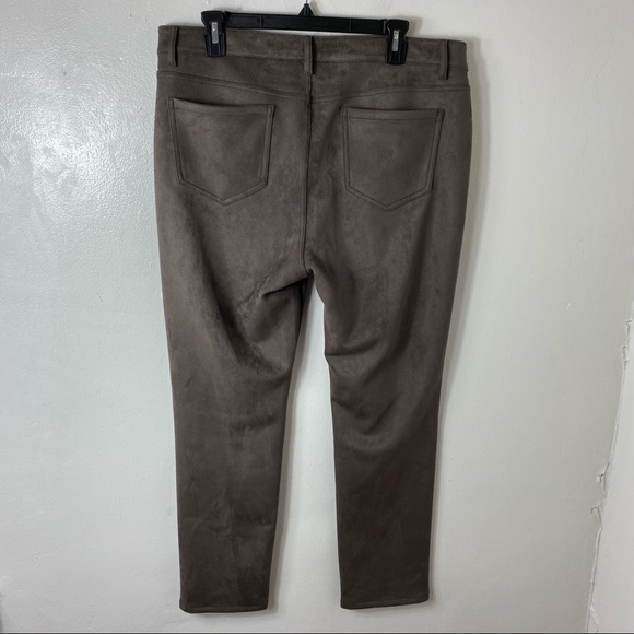 J. Jill Womens M Solid Brown Faux Suede Fitted Legging Pants - Picture 5 of 5